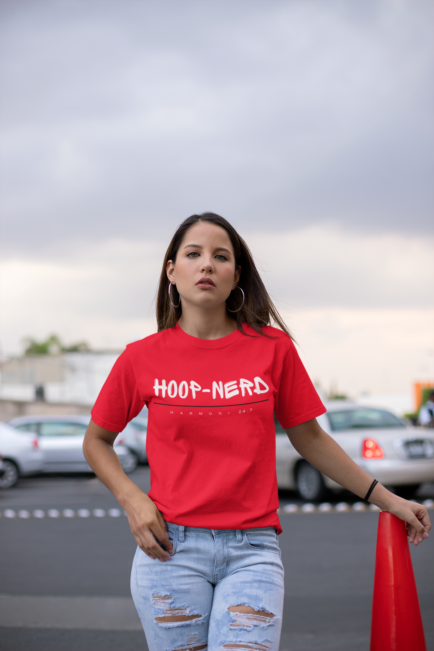 Hoop Nerd Classic Red Tee (Free Shipping)