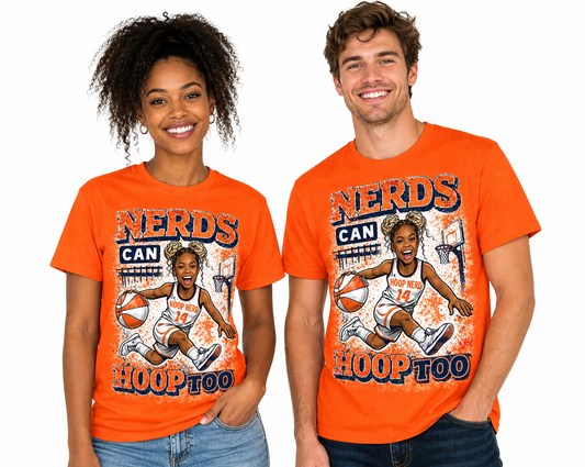 Nerds Can Hoop Too - Orange Crush Character Tee (Free Shipping)
