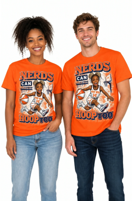 Nerds Can Hoop Too - Orange Crush Character Tee (Free Shipping)