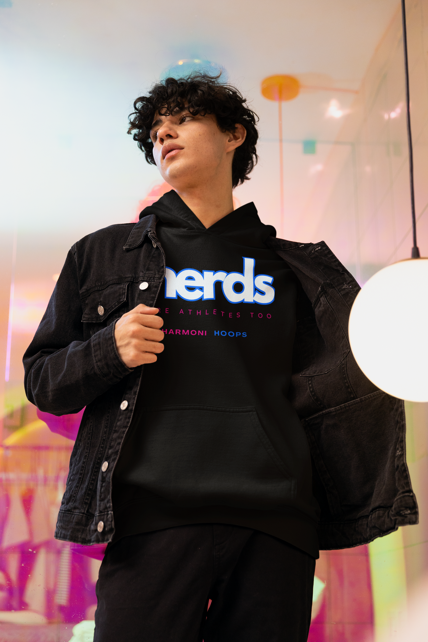 NERDS Are Athletes Too Retro- Black Hoodie