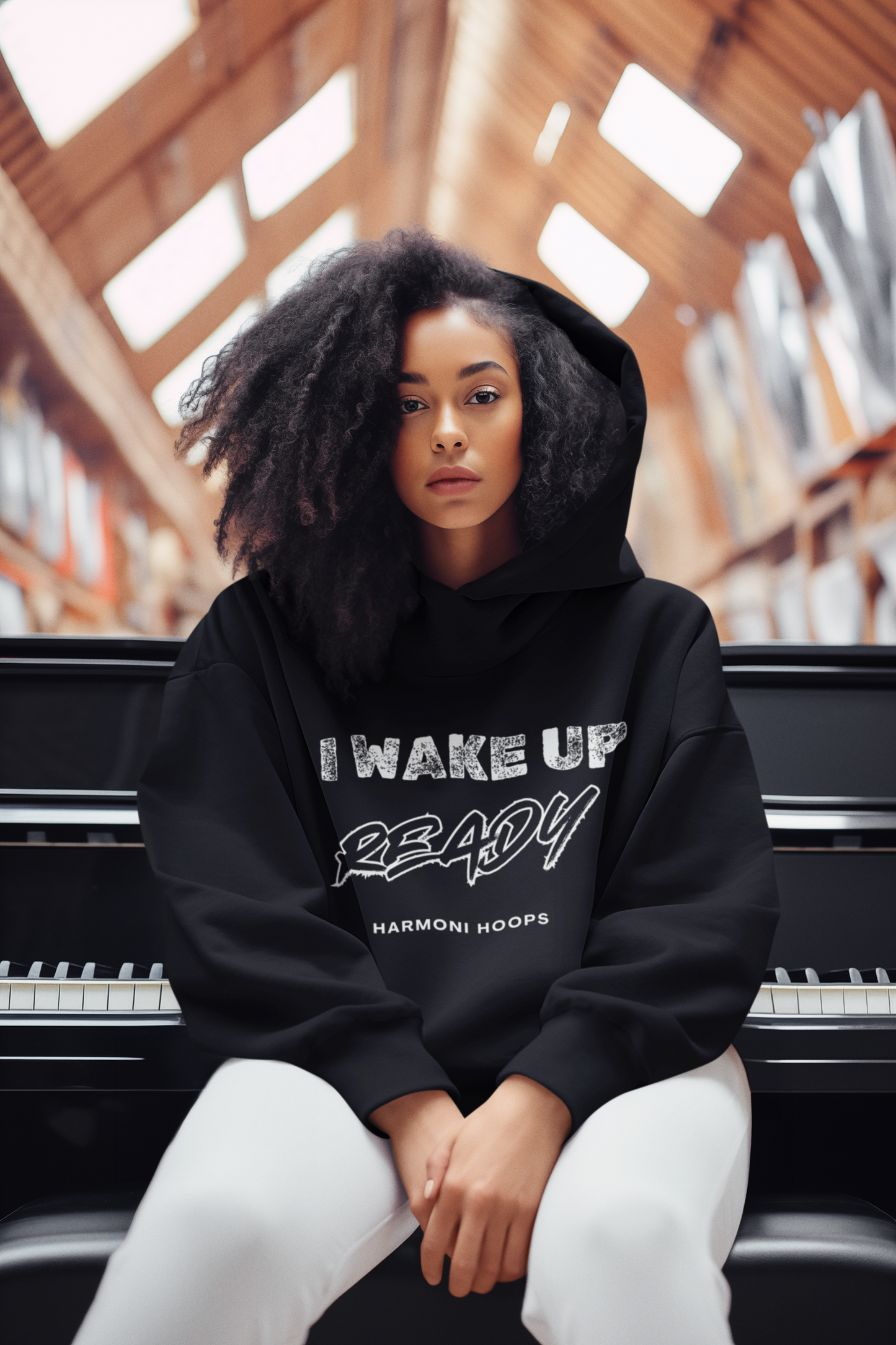 I Wake Up Ready Black Hoodie