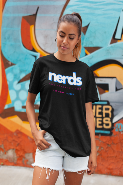 NERDS Are Athletes Too Retro - Black Tee