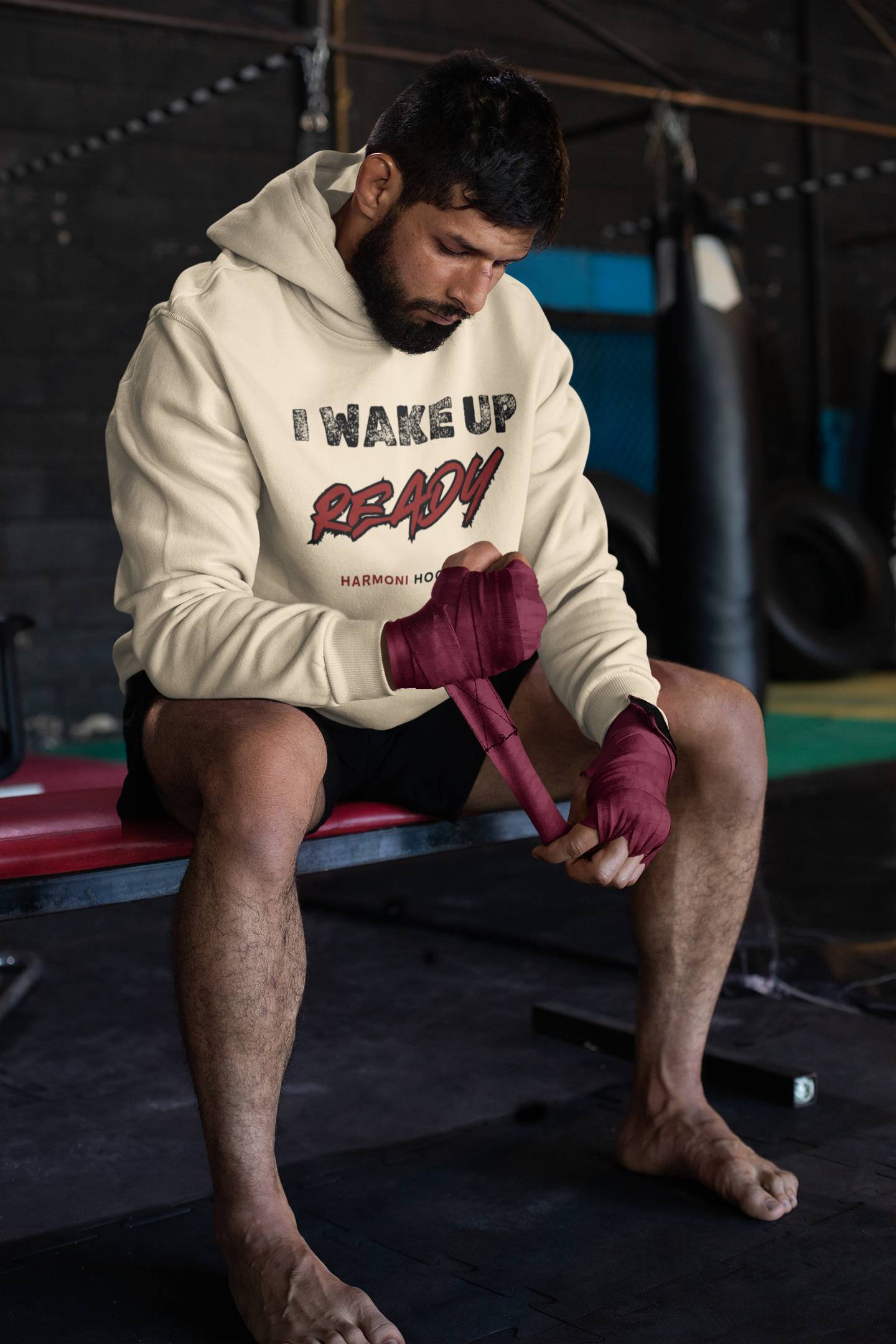 I Wake Up Ready Cream Hoodie